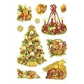 Weihnachts-Etik. Herma Baum Kranz Krippe