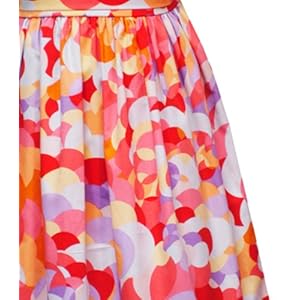 Rare Editions Girls 7-16 CORAL ORANGE LILAC YELLOW OVERLAY-DOT PRINT Spring Summer Party Dress