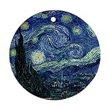 Van Gogh Starry Night Ornament round porcelain Christmas Great Gift Idea