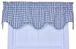 Ellis Curtain Bristol Collection Two-Tone Plaid Lined Scallop Valance Curtain, Blue