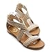 Ollio Women's Shoe Cross Braided Multi Color Flat Sandal