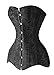 Camellias Long Line Corset Steel Boned Overbust Long Torso Waist Training Corset