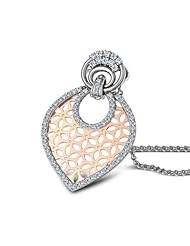 Diamond (0.68 Ct, IJ-SI), 18 Kt White & Rose Palatial Beauty Pendant
