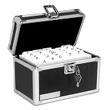 Office Products : Vaultz VZ01280 5' x 8' Index Card Box, Key Lock, 550 Card Capacity, 9'W x 6'D x 6-1/4'H, Black