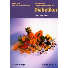 Die aktuelle Lebensmitteltabelle f�r Diabetiker: Typ-1 und Typ-2