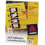 Avery Self-Adhesive Laminating Sheets, 9 x 12 Inches, Box of 50 (73601)