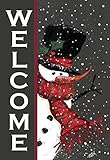 Toland Home Garden Snowman Welcome 12.5 x 18-Inch Decorative USA-Produced Double-Sided Garden Flag