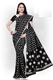 Black Art Silk Bangalore Sari Saree Printed tapeta Silk