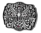 Cross Crucifix Artistic Belt Buckle Black Red (OC-054)