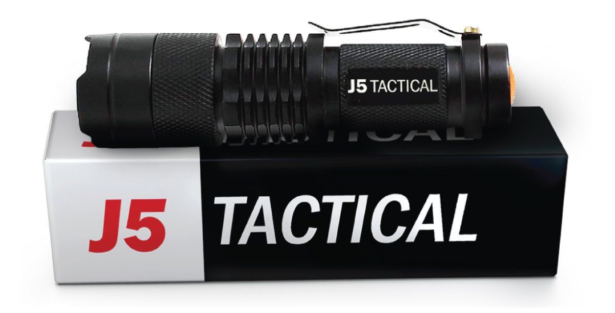 J5 Tactical Flashlight - The Original 250 Lumen Ultra Bright, LED ...