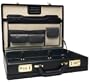 RoadPro CAP-003PM/BK Premium Black Leather-Like Expandable Briefcase