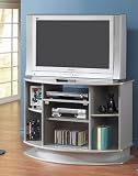 Modern Contemporary Silver Plasma LCD Flat Panel TV Stand