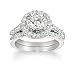 18k White Gold Diamond Ring (2.5 ct., H Color, I1 Clarity Center; 3 cttw), Size 7