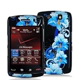 Blue Flowers Design Crystal Hard Skin Case Cover for Blackberry Storm 2 955 ....