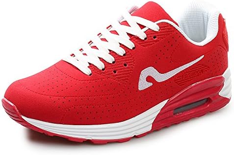 SITYLE Women Men Breathable Casual Lace-up Air Sneakers Walking Running Shoes,us 8,Red White