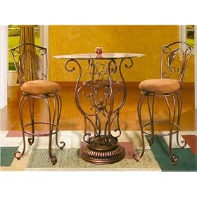 Swan Bar Table With Stools Three Piece Set 