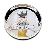 51adgHrq26L. SL160  With Love   Small Round Glass Paperweight