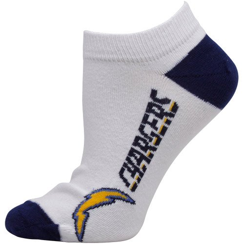 San Diego Chargers Womens Arched Team Name Ankle Socks - White