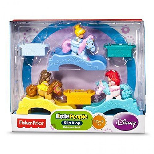 Little People, Disney Princess, Klip Klop Set, Princess Pack (Belle, Ariel, and Cinderella), 3-Pack