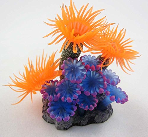 Lesypet Aquarium Fish Tank Silicone Sea Anemone Artificial Coral Ornament