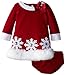 Bonnie Jean Girls Snowflake White Santa Fur Red Dress, 0-9M