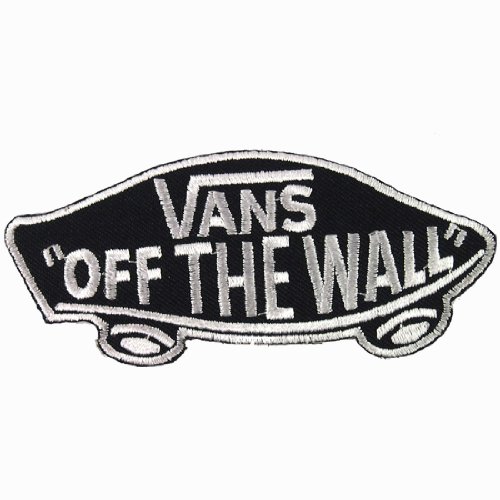 Vans off the Wall SKATEBOARD BLACK IRON ON PATCHES # WITH FREE GIFT