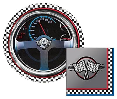 Racing Lunch Napkins & Dinner Plates Party Kit for 8