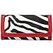 FASH Christmas Sale! Zebra Print Clutch Wallet with Checkbook Holder and Red Trim