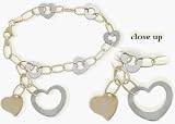 Two-Tone 14 Karat Heart Bracelet
