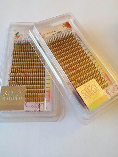 BLACK DIAMOND W Lash ~ 2 Tray Combo Pack ~ 3D Eyelash Extensions ~ C/0.20mm/8mm to 14mm Mix ~ 16 ROW TRAYS (2) ~ Premium Eyelashes ~ SUZY NATURAL