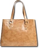 Liz Claiborne Croco 15.4in Laptop Tote - Biscuit