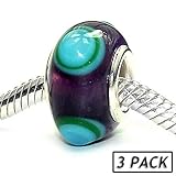 Coastal Collection Silver Glass Beads (3 Pack) - Space Oddity (Pandora and Chamilia Compatible)