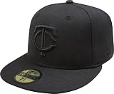 MLB Minnesota Twins Black on Black 59FIFTY Fitted Cap (7 3/4)