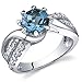 Regal Helix 1.50 carats London Blue Topaz Ring in Sterling Silver Rhodium Nickel Finish Sizes 5 to 9