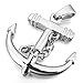 INBLUE Men's Stainless Steel Pendant Necklace Silver Tone Anchor Nautical -with 23 Inch Chain
