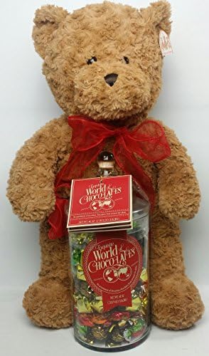 Valetine's Day 2 Foot Plush Bear with Large Jar of Exquisite World Chocolates