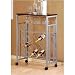 Contemporary Expresso Finish Solid Wood Top Wine Rack Glass Hangers Image