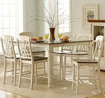 Big Sale Homelegance Ohana 5 Piece Counter Height Dining Room Set in White