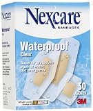 Nexcare Waterproof Clear Bandages, Assorted-50ct (Quantity of 5)