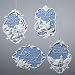Pack of 12 Blue Cameo Church, Flower, House & Bird Plaque Christmas Ornaments