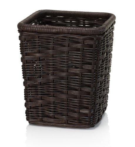 Dark Rattan Square Bin