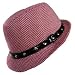 51aeLOHTD7L. AA75  FUCHSIA WHITE STUDS STINGY BRIM FEDORA HAT PATENT TRIM