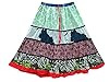 Women's Casual Skirt Floral Printed Patchwork Hippie Boho Retro Peasant Skirts