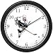 Hockey Player No.1 Ice Skating Theme Ice Skating Wall Clock by WatchBuddy Timepieces (Black Frame)