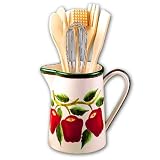 APPLE 3-D Ceramic Pitcher & Utensils Set NEW
