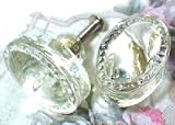Vintage Glass Knobs ~ Shabby Chic Cabinet or Drawer Crystal Clear Glass Pulls ~ Set of 12 ~ Oval