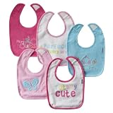 Gerber Terry Bibs 5 Pk - Pink