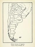 1943 Print South America Argentina Map Chile Brazil Paraguay Jujuy Andes Salta - Original Halftone Print