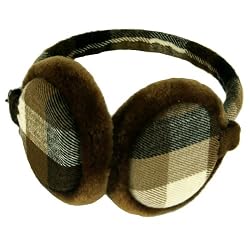 Winter Plaid Ski Earmuff Ear muff Warmer Adjustable Multi- Brown