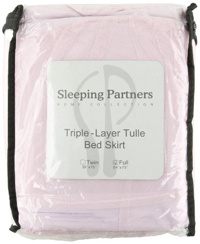 Tadpoles Triple Layer Tulle Bed Skirt, Pink, Full